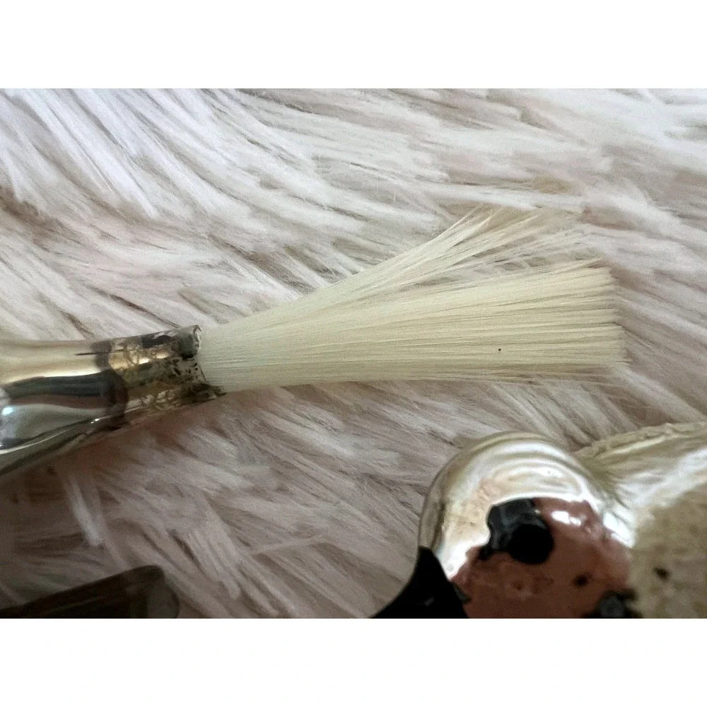 Vintage Mercury Glass Clip On Bird Ornaments White Flocked Christmas Decor Set 3